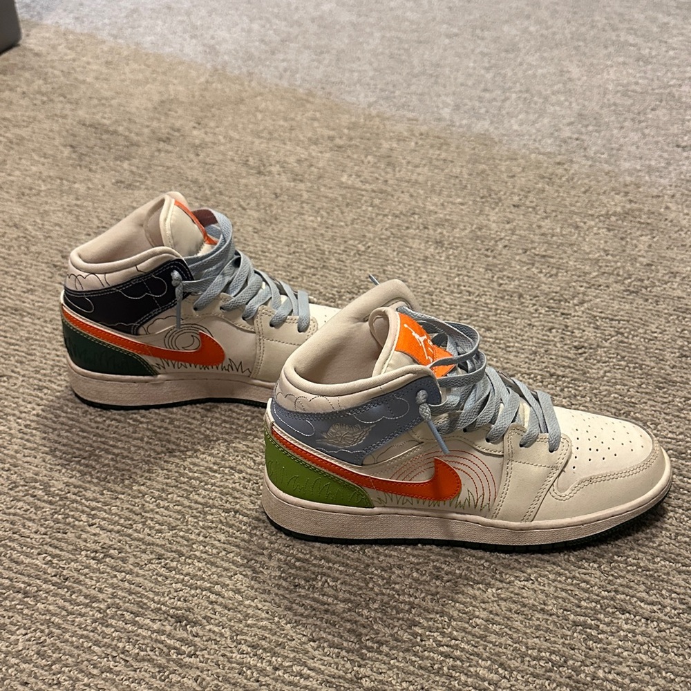 Nike Kids Sneakers - Cream, Orange, Green, Black
